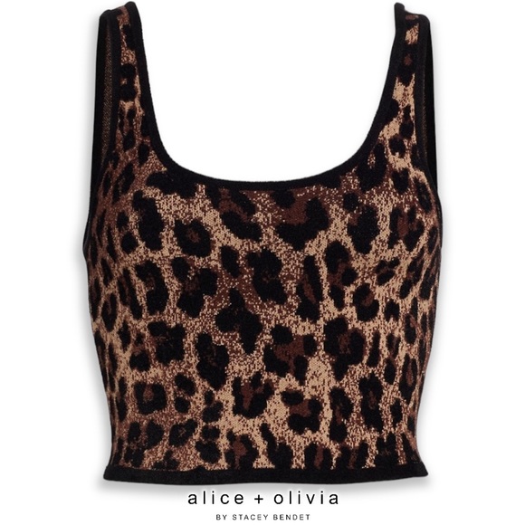 Alice + Olivia Tops - Alice + Olivia **NWT** Daryn Leopard Cropped Tank